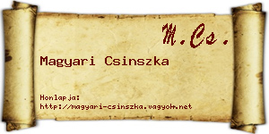 Magyari Csinszka névjegykártya